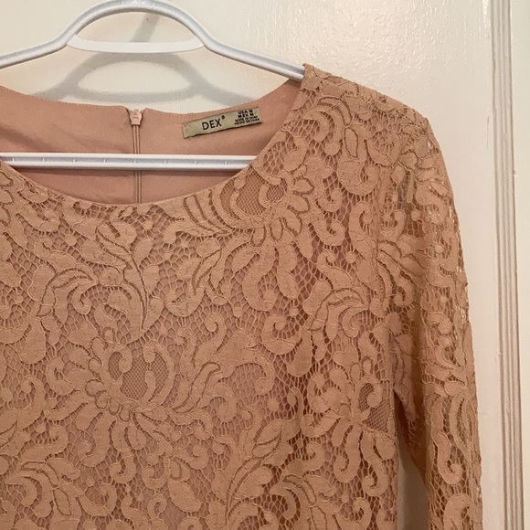 DEX Creme Pink Lace Dress - Picture 4 of 4